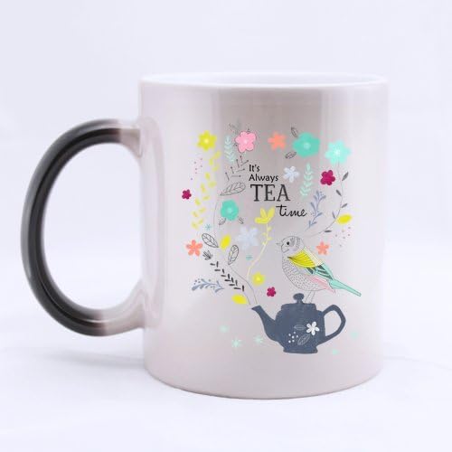 SCSF Coffee Mug It's Always Tea Time Changing Color Heat Reveal Tea Cup 11 Ounces