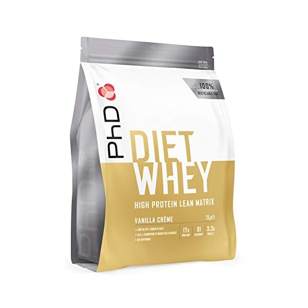PhD-Nutrition-Diet-Whey-Protein-Powder-Vanilla-Cream-2-kg PhD Nutrition Diet Whey High Protein Lean Matrix, Vanilla Crème Diet Whey Protein Powder, High Protein, 80 Servings Per…