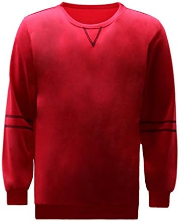 Arichtops Round Neck Stitching Mens Sweatshirt Pullover Loose Soprt Sweater Male Running Training Outdoor Wear Tracksuit Top