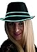 NEON NIGHTLIFE Light Up Fedora, Large, Aqua