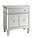 Coaster Furniture Mirror Panel 2-Door Wine Cabinet with Removable Wine Rack, Silver