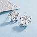 SA 925 Sterling Silver Star Earrings, Flat Back Earrings Silver Jewelry Cute Ear Rings For Birthday Party Gift Sparkly Statement Fashion Stud Earring