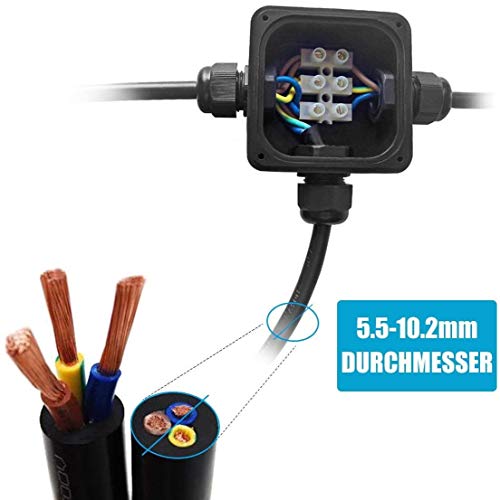 LOTUSWILD Abzweigdose 8 Stücke Wasserdichte IP68 3-Wege Kabelverbinder Verteilerdose Erdkabel Elektrischer… – Bild 2