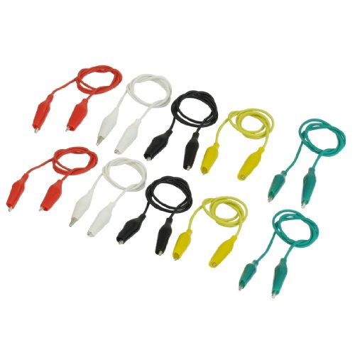 uxcell 10 Pcs 5 Color Double-ended Alligator Clips Test Lead Jumper Wire 48cm