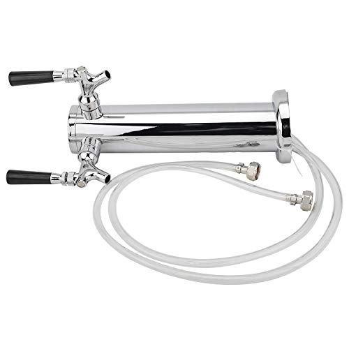 HighFree Polished Stainless Steel Tower Double Faucet Tap Tower Draft Beer Tower Double Faucet Dispenser 3 inch Diameter Draft Beer Tower