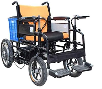 Wenore Lightweight Folding Self Propel Wheelchair,Four-Wheeled Electric Scooter Double Handle, Double Motor Powerful, Long Range 10\20A Lithium Battery,10A