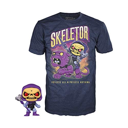 Funko 49085 Pop! & Tees: Masters of The Universe - Skeletor (Includes Glow in The Dark Pop! figure), Size X-Large