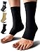 SB SOX Compression Ankle Brace (1 Pair) – Ankle Support Sleeve for Men & Women – Relief for Achilles, Sprains, Plantar Fasciitis (Solid Black, X-Large)