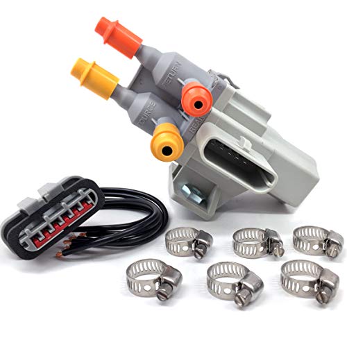 DUAL TANK SELECTOR VALVE Fuel Gas Diesel with Hose Clamps with Harness/Connector 6 Port