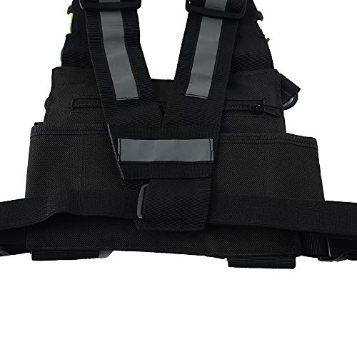 Saigain Radio Rig Chest Harness Bag Holster Holder Work Vest Rig Universal Hands Free for Two Way Radio Walkie Talkie(Rescue Essentials)