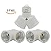 EMNOOTI E26 Twin Light Bulb Adapter, Medium Screw Socket Splitter Converter,Light Bulb Socket Splitter Adapter,E26 to Dual E26 Standard Screw Light Holder Adapter (White Color / 3-Pack)