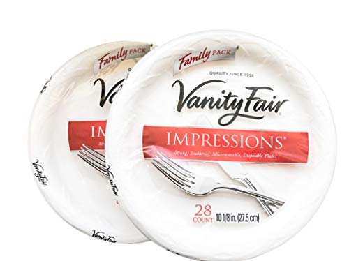 Vanity Fair Impressions 10 1 8in 25 7 Cm Disposable Plates 28 Count 2 Pack Family Size Heavyweight On Galleon Philippines