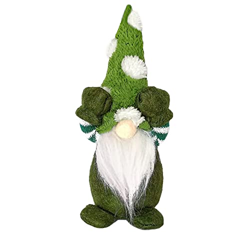 GiftShop Christmas Gnome Xmas Decorations Home Decor Grey Red Green Gonk Nordic Ornaments Gift Fluffy Gnomes (Green)