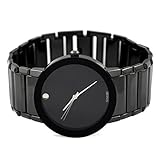 VIGOROSO Mens Fashion Casual Popular Dress Stainless Steel All Black Wrist Watch