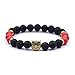JOYA GIFT Chakra Lava Stone Owl Beads Bracelets Mens Womens Friendship Bracelets Set