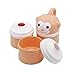 Formula Dispenser, Stackable Portable 3 Compartments Milk Powder Dispenser & Snack Container by Udaone-with Handle & 3 Funnel Lids/ 360ML 0M+ (Orange Monkey)