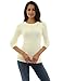 PattyBoutik Women Crewneck Raglan Cable Knit Sweater (Ivory Medium)