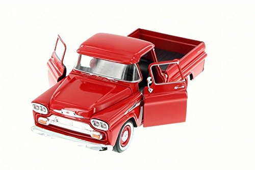 1958 Chevy Apache Fleetside Pickup Truck, Red - Motor Max 79311AC/R - 1/24 Scale Diecast Model Toy Car