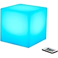 Borelor LED Cube Light, 4-Inch Rechargeable & Remote Control Mood Lamp, 16 Color Changing Glowing Night Light, Dimmable Decorative Lighting for Home/Party/Bar/Wedding