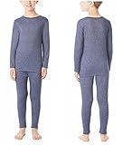 32 Degrees Weatherproof Big Boys Base Layer Thermal Shirt Long Underwear Set (X-Large, Heather Navy)