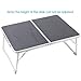 SUPERJARE Lap Table, Laptop Bed Tray Table with Foldable Legs, Bed Desk, Portable Mini Picnic Table, Folds in Half with Inner Storage Space-Dark Gray