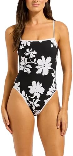 Seafolly Women's Active Deep V Plunge Maillot One Piece Swimsuit