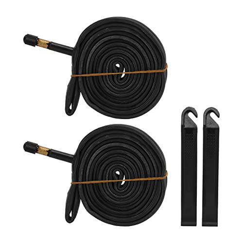 RiToEasysports Bike Inner Tube,700x23C Rubber Inner Tube 48mm Schrader Valve with 2 Tire Levers bike Inner Tube Replacement for Mountain Road Bicycle Bicycle and Spare Parts