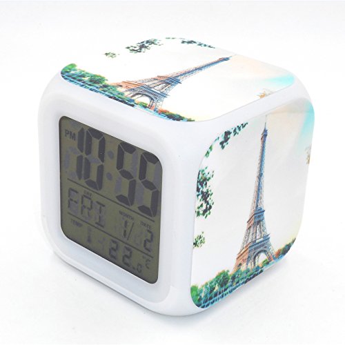 Boyan Led Alarm Clock France Paris Eiffel Tower Design Creative Desk Table Clock Glowing Electronic  - //coolthings.us