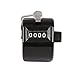 HDE Handheld 4-Digit Number Counter Mechanical Tally Lap Tracker Manual Clicker - 2-Pack (Black)