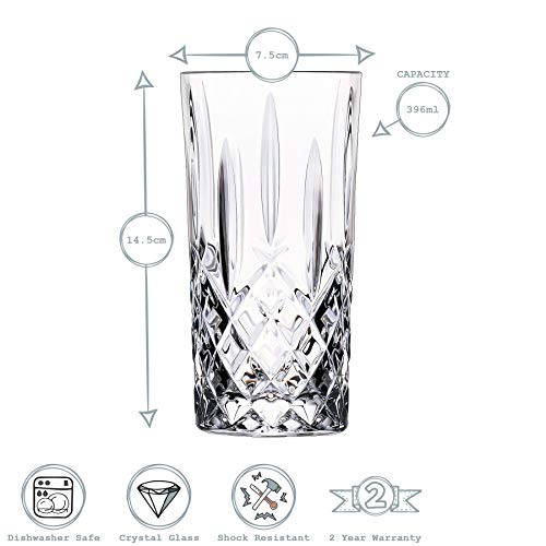RCR Kristall Orchestra Glasschliffhighball Cocktailgläser Trinkgläser Set - 396ml - Packung mit 6 – Bild 4