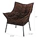 Casual Home Milano Chair with Black Metal Frame and Microsuede Outer Cover, Brown