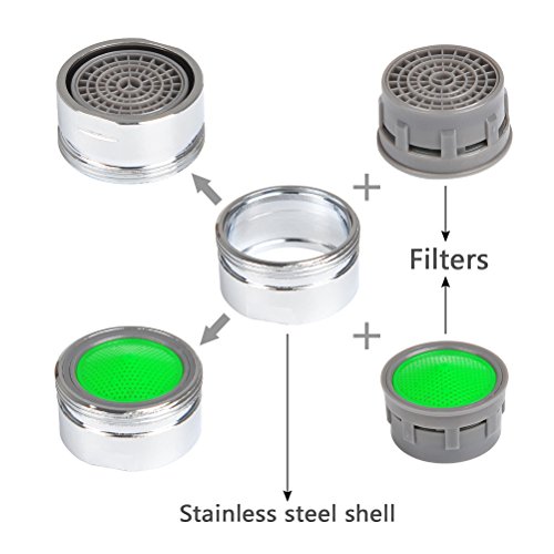 FOCCTS 16pack 15/16 Inch Male Thread Faucet Aerator 1.5gpm Low Flow Water Saving Tap Aerator with Wrench for Kitchen Sink Bathroom Bath Tub