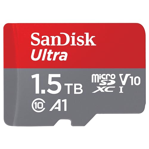 SanDisk Ultra Android microSDXC UHS-I Speicherkarte 1,5 TB + Adapter (Für Smartphones und Tablets, A1, Class 10, U1, Full HD-Videos, bis zu 150 MB/s L