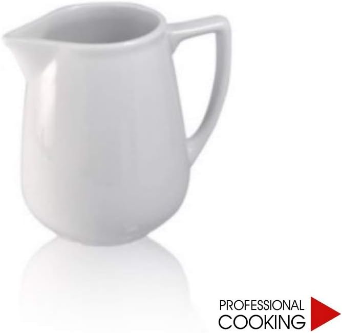 Hogar y cocina Saturnia Lechera de Porcelana Blanca Serie Roma Jarritas