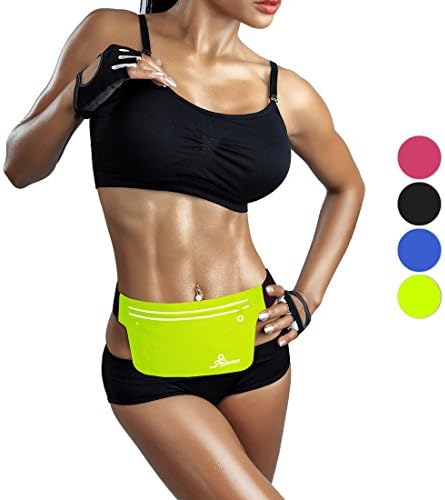 Fitnow Running Belt Outdoor Sports Waist Fanny Packs Fit IPhone 7Plus 6sPlus Samsung S7, Cycling, Hiking, Walking Fitness Workout Belt (Neon green)