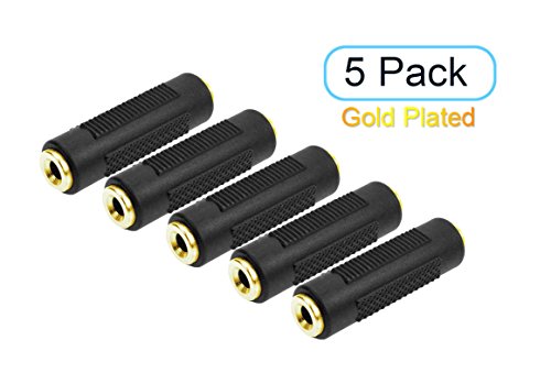 RuilingTM 5pcs Gold Plated 3.5mm Stereo Jack to 3.5mm Audio Female/female Adapter Connectors.