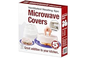 HOME & STYLE 5 Pack Microwave Plate Covers with Steam Vents – Nesting Food Covers, Splatter Guard Lids, Dishwasher Safe Plastic Set – Dependable Industries Inc. Essentials