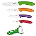 HULLR 6 Piece Ceramic Blade Multi Color Kitchen Knife Set with Acrylic Stand