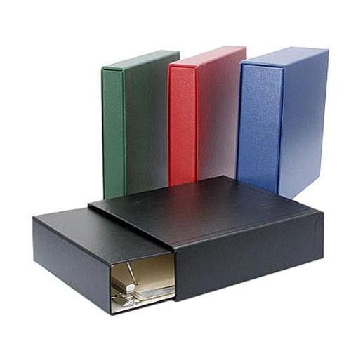 Archival Methods 4" Matching Three Ring Binder and Slip Case Set, Holds 10x11" Pages, Navy Blue