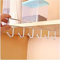 Midress Kitchen Utensil Storage Hook Coffee Cup Holder Cupboard Hanging Hook Hanger Organizer Holder Wall Mounted Home Storage Hooks Without Drilling (White)