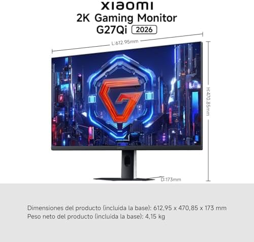 G27Qi 2026 Monitor de Gaming 27 polegadas 2K, 200Hz, 1ms GTG, FreeSync Premium, HDR400, IPS, 100% sRGB, 95% DCI-P3, Certificação de Hardware TÜV para Luz Azul Baixa (2560 x 1440/HDMI 2.0/DP 1.4)