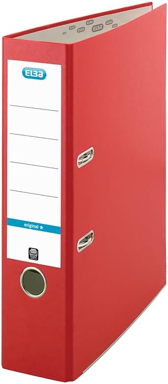 Elba A4 Lever Arch File 570 Sheets 80mm Spine Red Durable Office