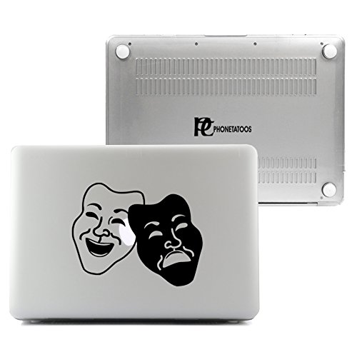PhoneTatoos -Drama Masks Clear / Transparent Plastic Hard Case Cover for Macbook Air 13'' (Model: A1466, A1369)