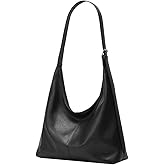 Slouchy Tote Bags for Women Retro Vegan Leather Shoulder Crossbody Bag Faux Leather Handbag Purse Satchel Soft Leather Bag