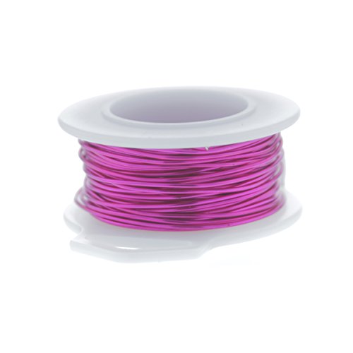 26 Gauge Round Silver Plated Fuchsia Copper Craft Wire - 45 Ft