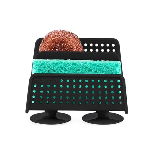 madesmart Sponge & Brush Caddy, Kitchen Sink Organizer for Sponges, Scrub Brush…