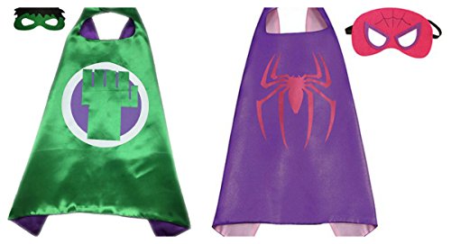 Athena Dress Up - Hulk & Spidergirl - 2 Capes, and 2 Masks Gift Box Included