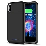 Battery Case for iPhone X/XS/10,5200mAh Rechargeable Portable Charger Case Extended Battery Pack for iPhone X/XS/10 (5.8inch)Protective Power Charging Case-Black