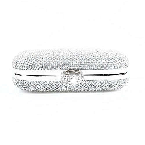 Mantian Womens Luxury Special Crystals Beaded Evening Clutch Bag (silver)