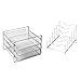 Seville Classics 3-Tier Stacking Mesh Desk Organizer 5 Vertical File Sorter 3 Locking Sliding Letter Tray Non Slip Desktop Storage, Satin Pewter